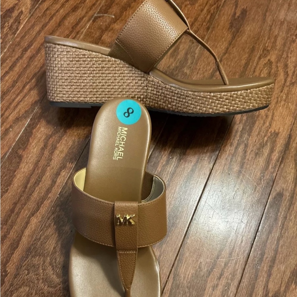 Michael Kors Brown Wedge Sandals 8